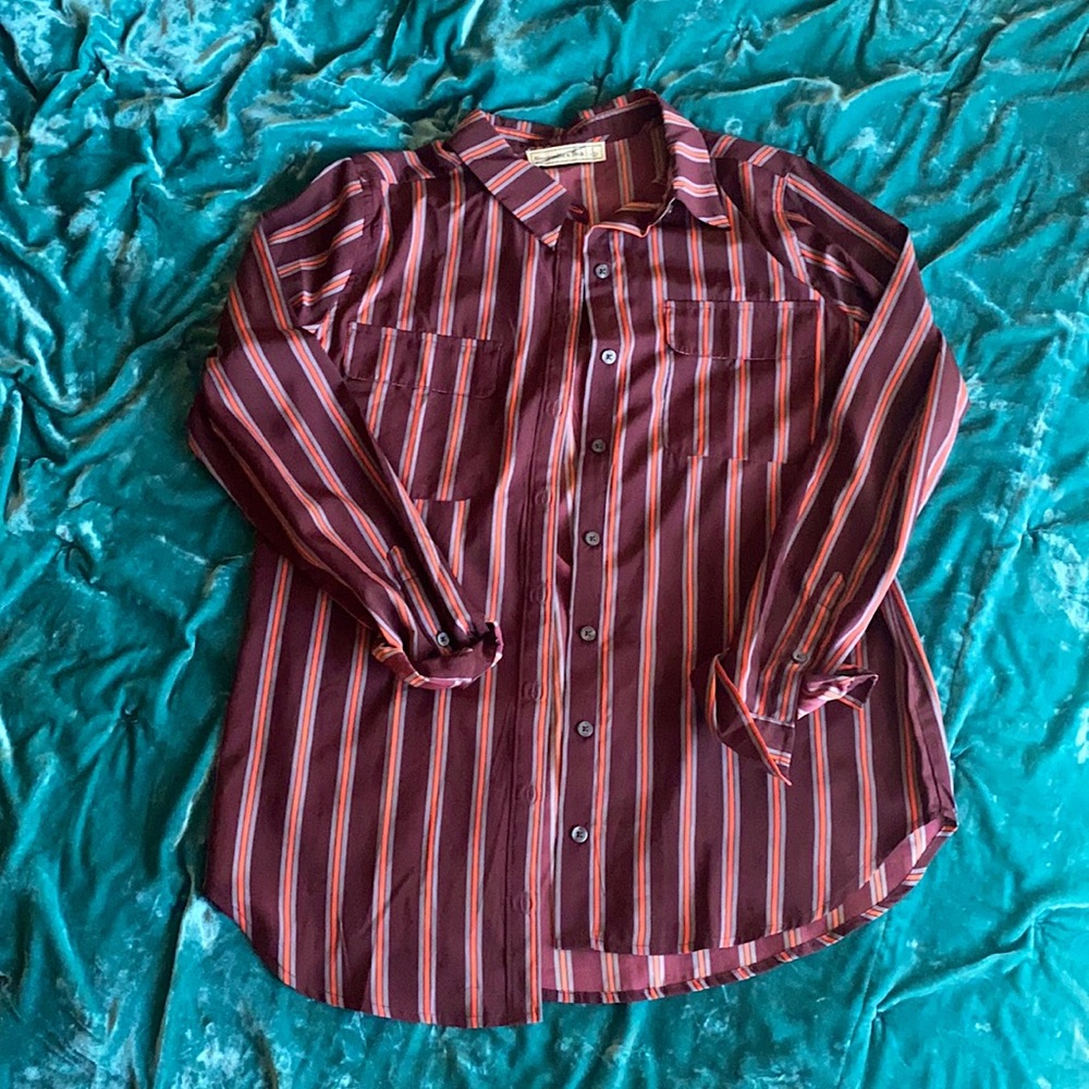 Abercrombie & Fitch Stripped Satin Top